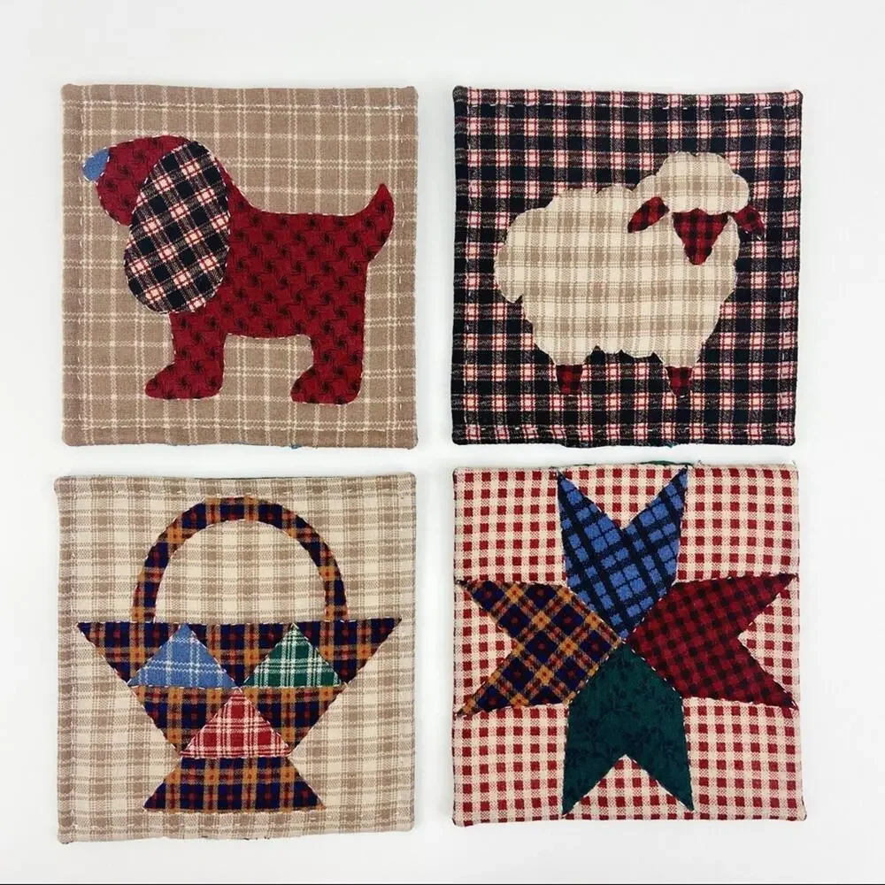 Handmade Quilted Coaster Rustic Farmhouse - Picture 1 of 3